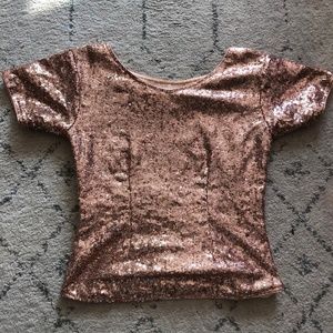 Pink hand made sequin top